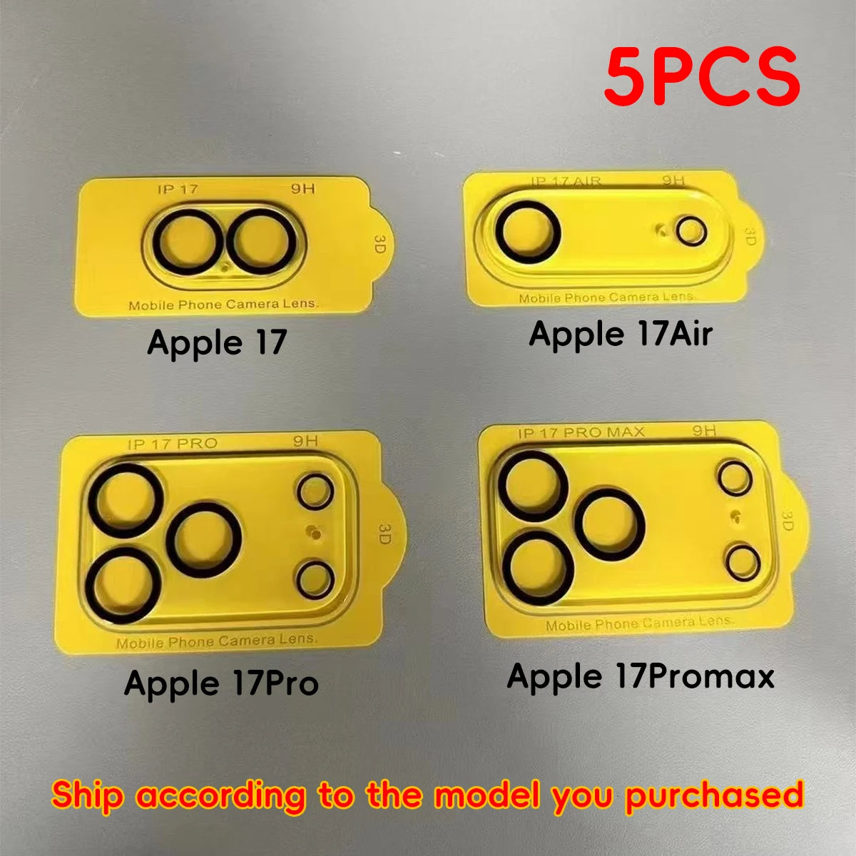 5 Tempered Glass Camera Lens Transparent Scratch Resistant Protective Qme iPhone 17 Pro Max