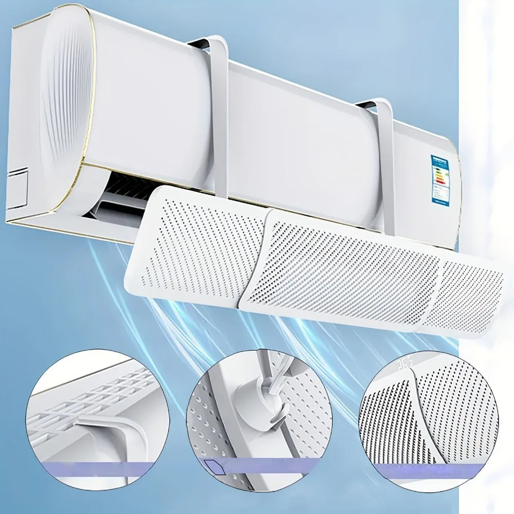 Adjustable Air Conditioner Deflector Wall Mount Universal Wind Screen Qme