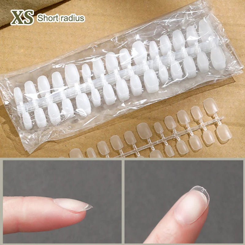 Bag Fake Nail Tips Matte Coverage Transparent False Nails Gel Qme A21