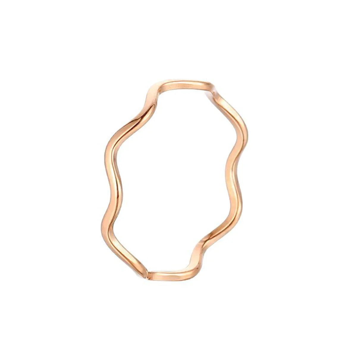 Fashion Simple Wave Ring Stainless Steel Women‘s Vintage Geometric Line Finger Rings Wedding Jewelry Gift for Lover Couple New Qme 1 9