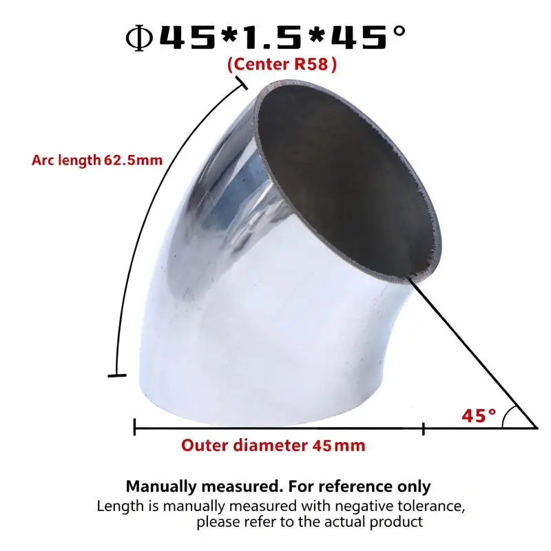 Sanitary Food Grade 45 Degree Weld Elbow 304 Stainless Steel, Polished Butt Weld Pipe Fitting 16-80mm OD Press Fitting Qme A13