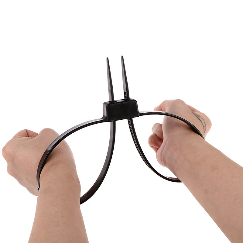 Plastic Police Handcuffs Double Flex Cuff Zip Tie Nylon Cable Ties Qme