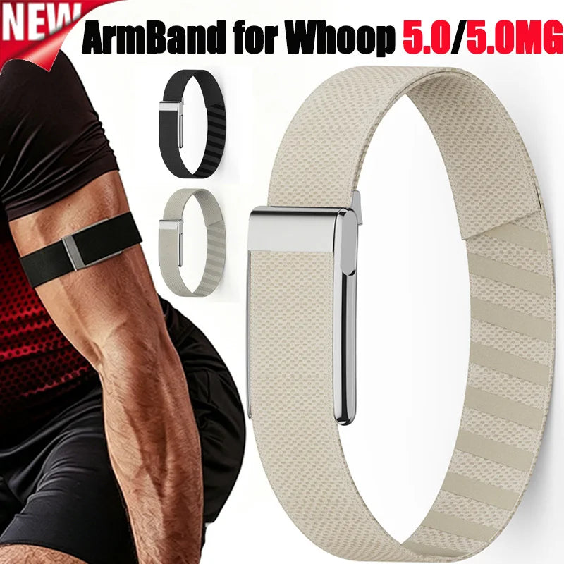 Bicep Bands for Whoop 5.0/5.0MG Comfortable Super Knit Replacement Adjustable NylonSuper Knit Strap Soft and Durable Qme