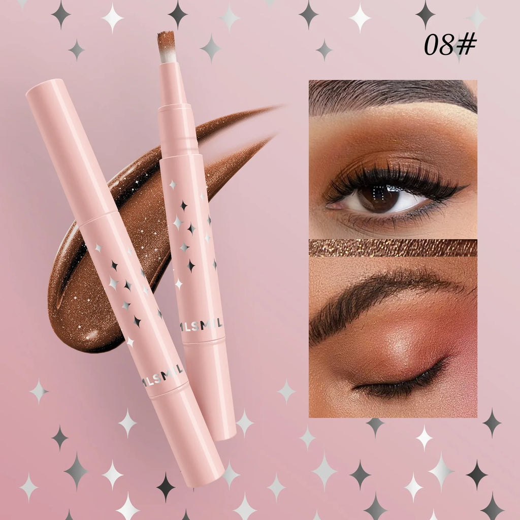 With Bristles Glitter Liquid Eyeshadow Cream Shimmer Bronzers Highlighter Makeup Gel Face Body Brighten Natural Contour Makeup Qme