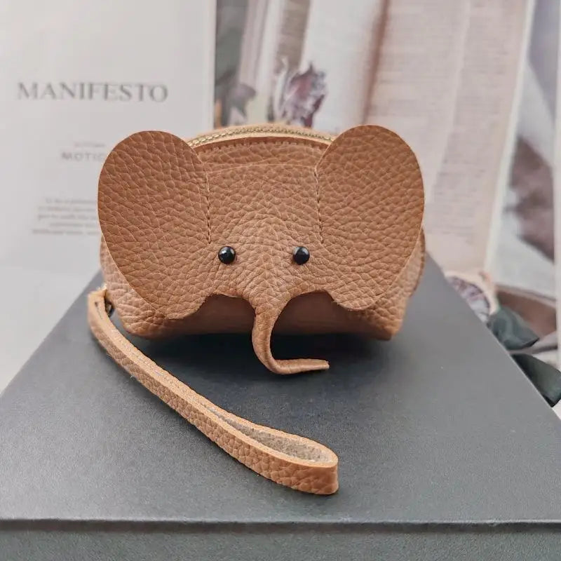 PU Leather Elephant Money Bag Women Coin Purse With Key Ring Multifunctional Zipper Storage Bags Key Case Qme style 8