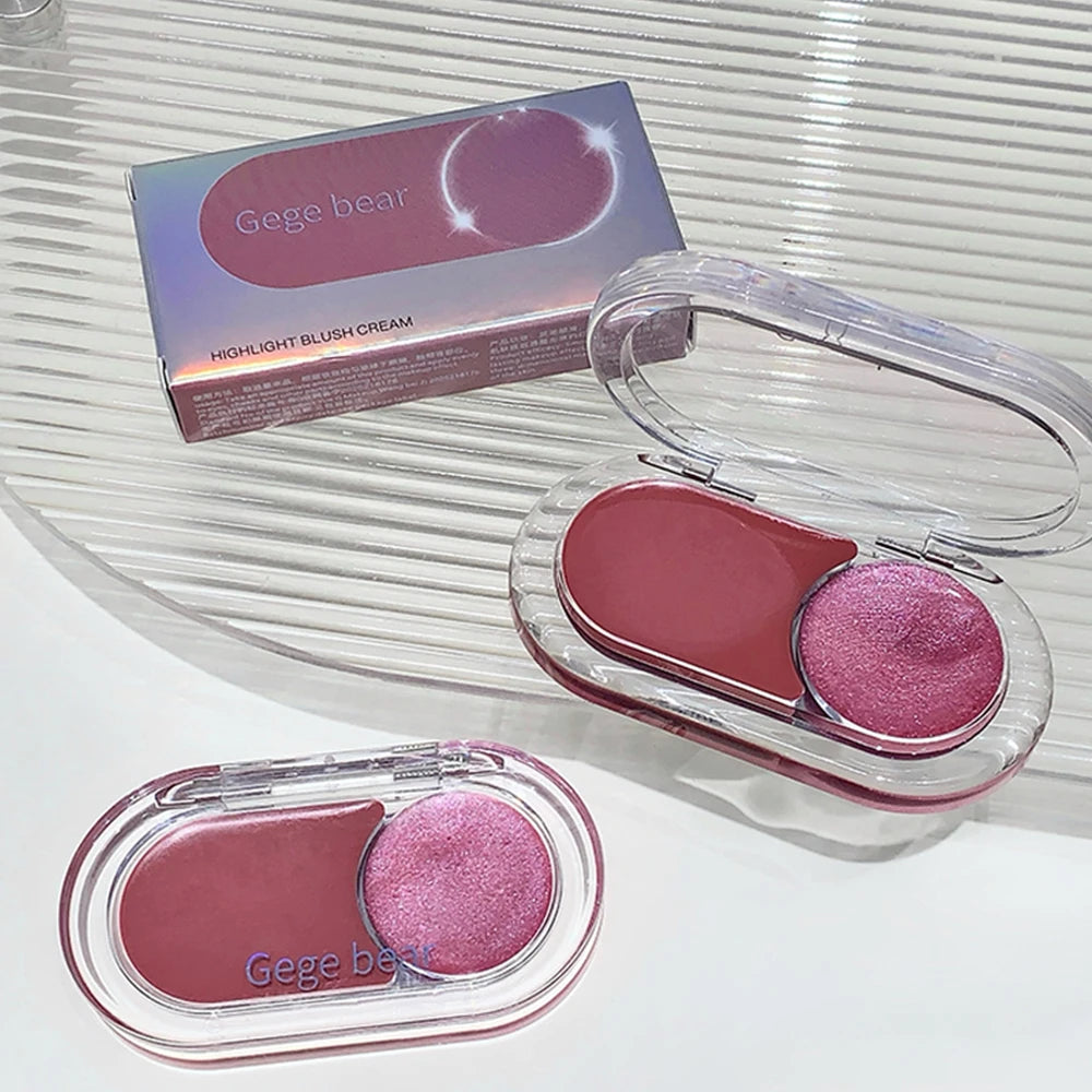Gege Bear Two Highting Blush Cream Dual-use Brighten Lip Natural Qme