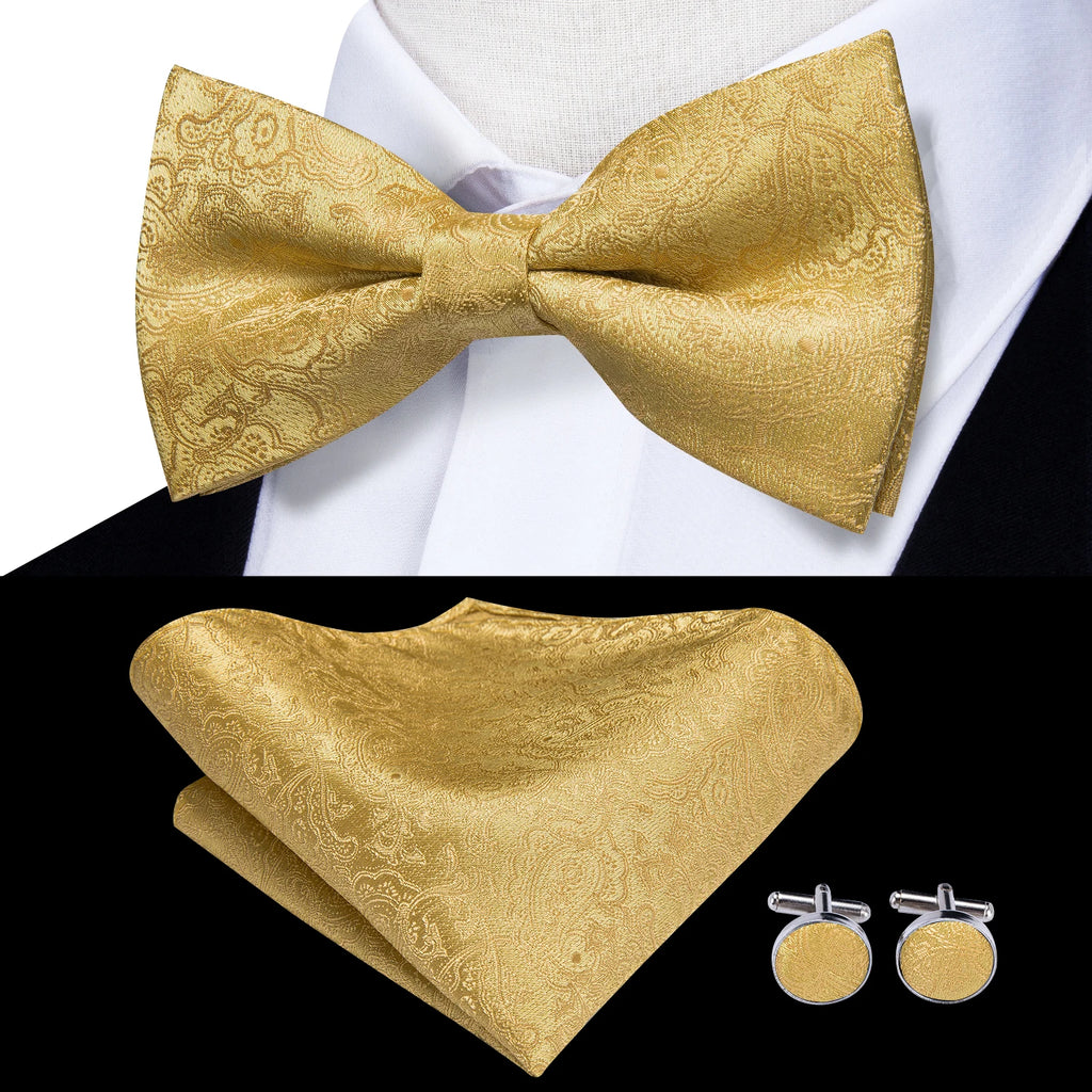 Luxury Gold Mens Suit Vest Red Blue Green Yellow Waistcoat Tie Bowtie Qme