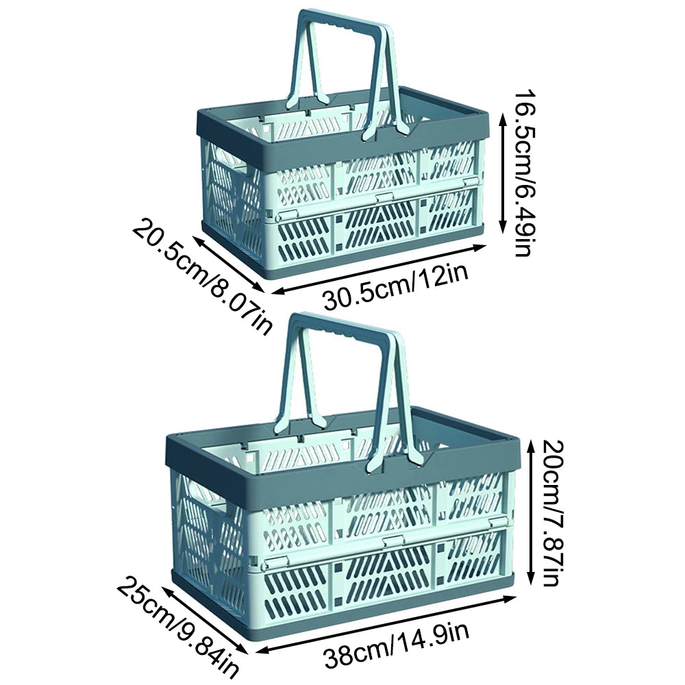1pc Folding Portable Fruit And Vegetable Storage Basket Sundry Arrangement Thickened Plastic Picnic Basket Qme