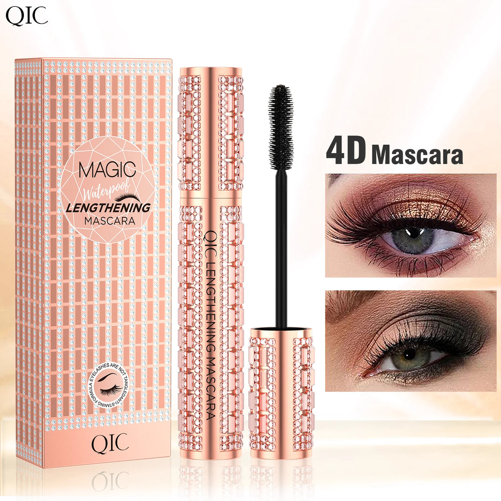 5D Eye Black Mascara Waterproof Lengthens Eyelashes Extension Silk Fiber Mascare Eye Makeup for Women Cosmetic Korean Make up Qme