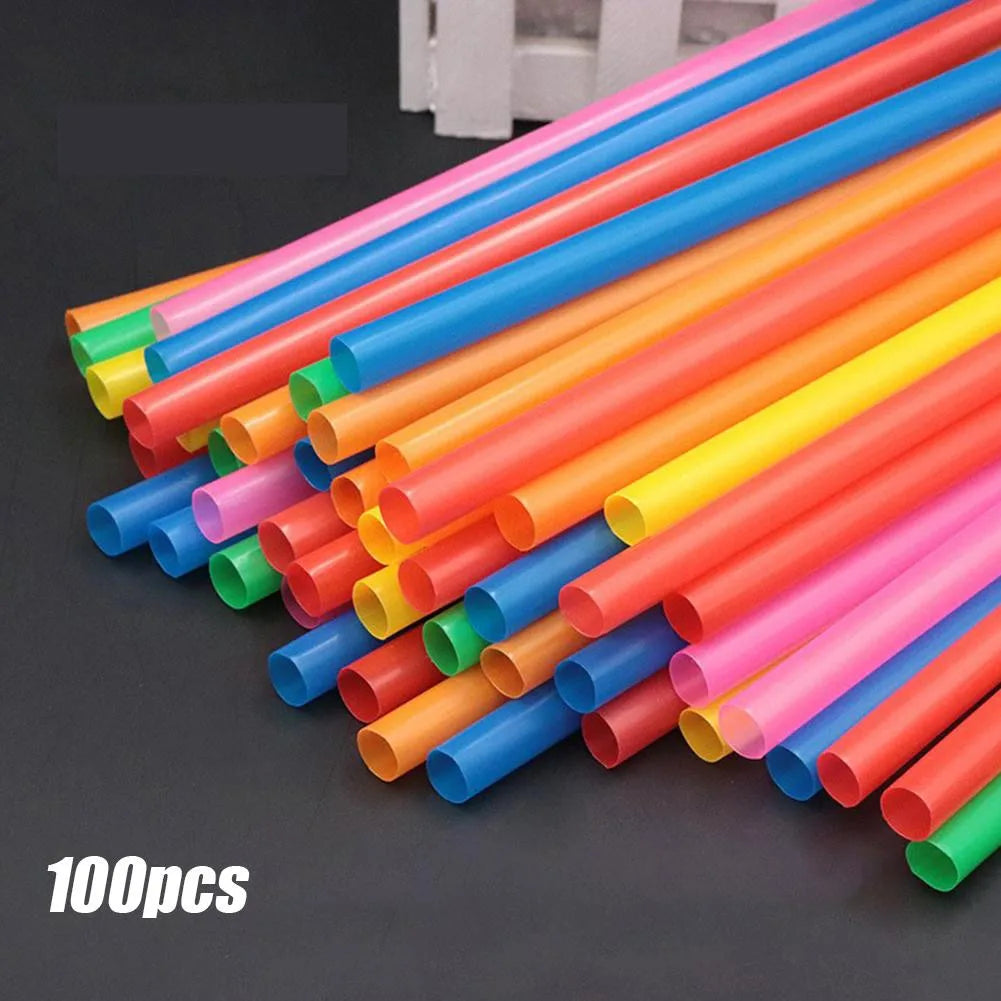 100pcs 210x11mm Straws Big Milkshake Straws Smoothie Straws Beverage Thick Straw For Boba Tea Milkshake Bar Accessories Qme
