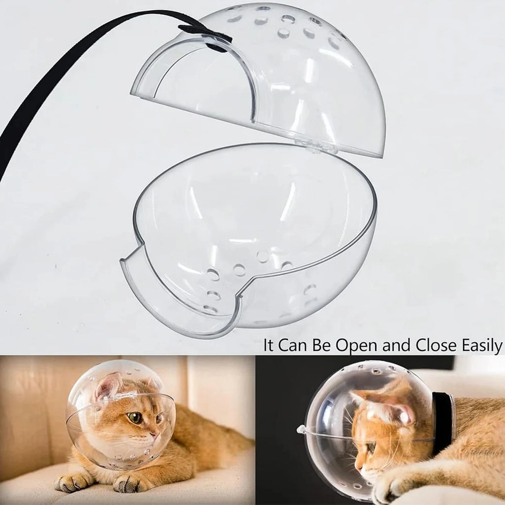Cat Bubble Muzzle Transparent Breathable Face Cover Cat Hood for Small Dogs Bathing Shedding Nail Trimming Shower Behavior Qme