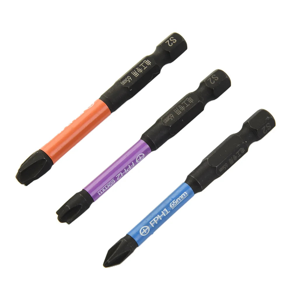 3-Piece Set of Electrician Specific Batch Head Eleven Character Screwdriver (65mm FPH1+FPH2+FPH3) Qme