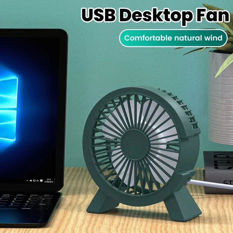 Mini USB Charging Fan Small Fan on The Desk Energy-saving Silent Desktop Personal Fan Portable Fan Household Qme