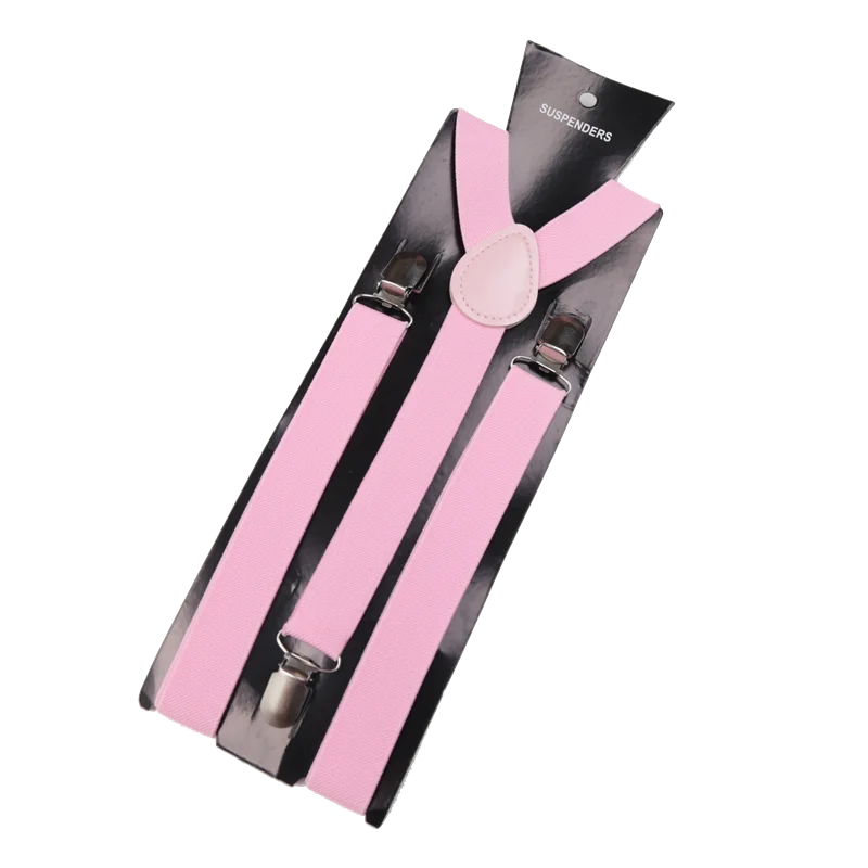 Unisex Elastic Leather Suspenders Braces Men Women Gift Black Blue Red Adjustable Straps for Wedding Suit Skirt Accessories Qme Pink China Mainland