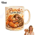 Protect Punch Monkey Coffee Mugs Novelty Funny Little Ceramic Mug Tea Qme 401-500ml B