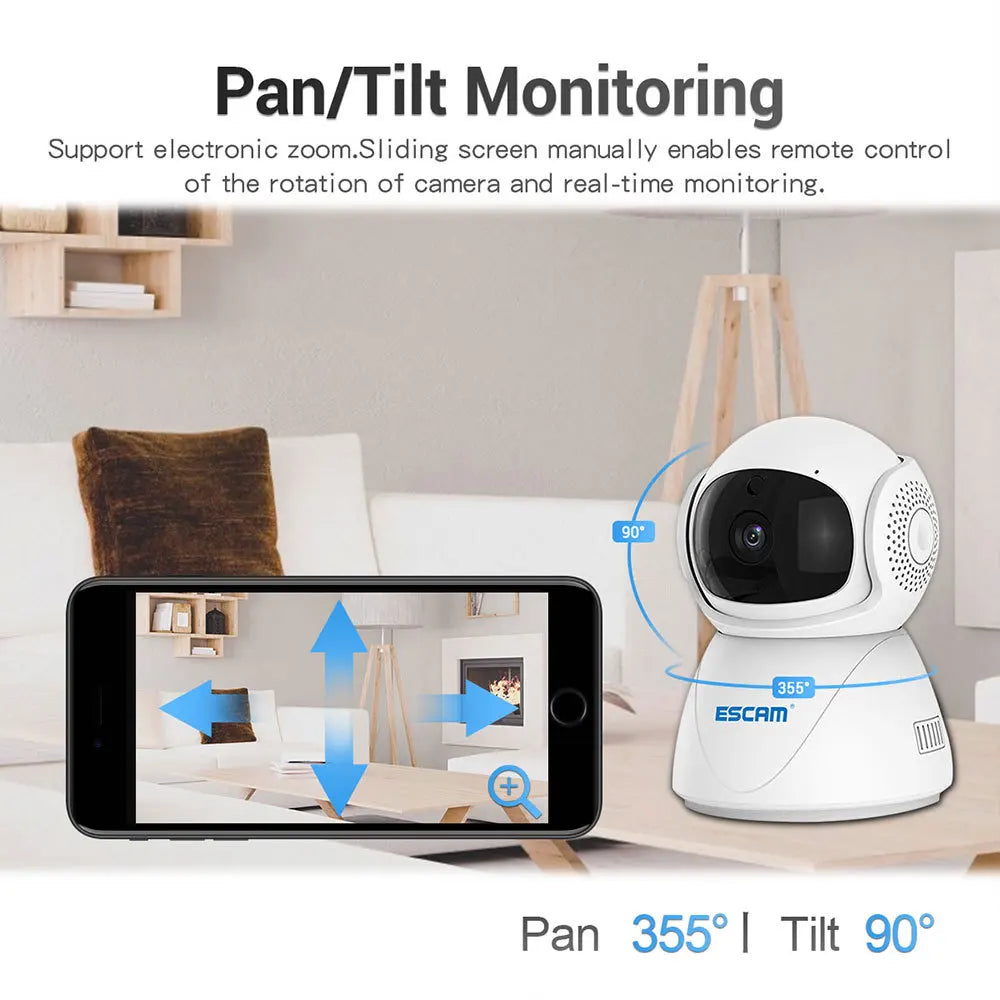 ESCAM PT201 1080P Smart Surveillance Camera Wireless CCTVNetwork 2.4G 5G WiFi IP Camera IR Night Vision Baby Monitor Qme