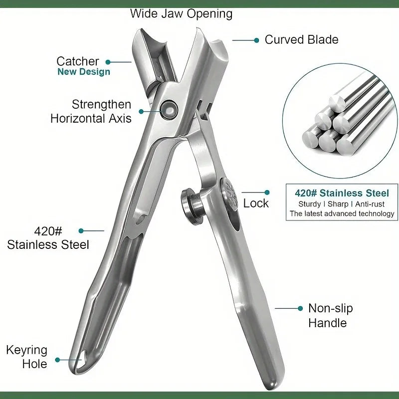 Durable Clipper Thick Nails Nail Stainless Steel Wide Jaw Sharp Long Qme