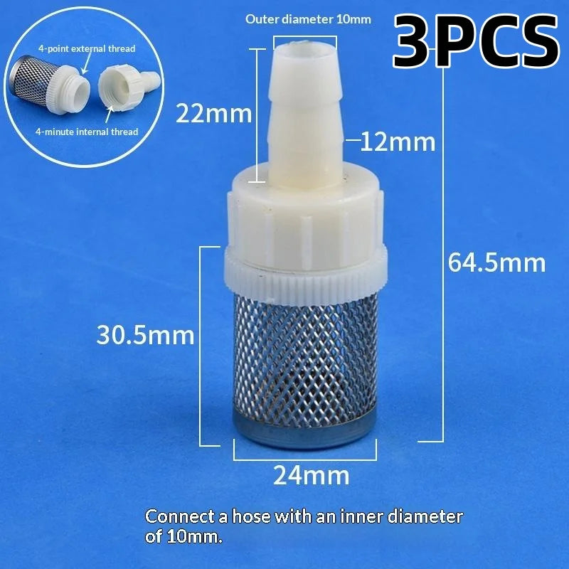 Stainless Steel Filter Fish Tank Aquarium Garden DIY Accessories 1 Qme 10mm Filter 3pcs