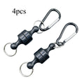 Magnetic Detachable Carabiner Clip Quick Split Keychain D Buckle With Double Key Rings For Fishing Camping Outdoor Key Storage Qme 4pcs