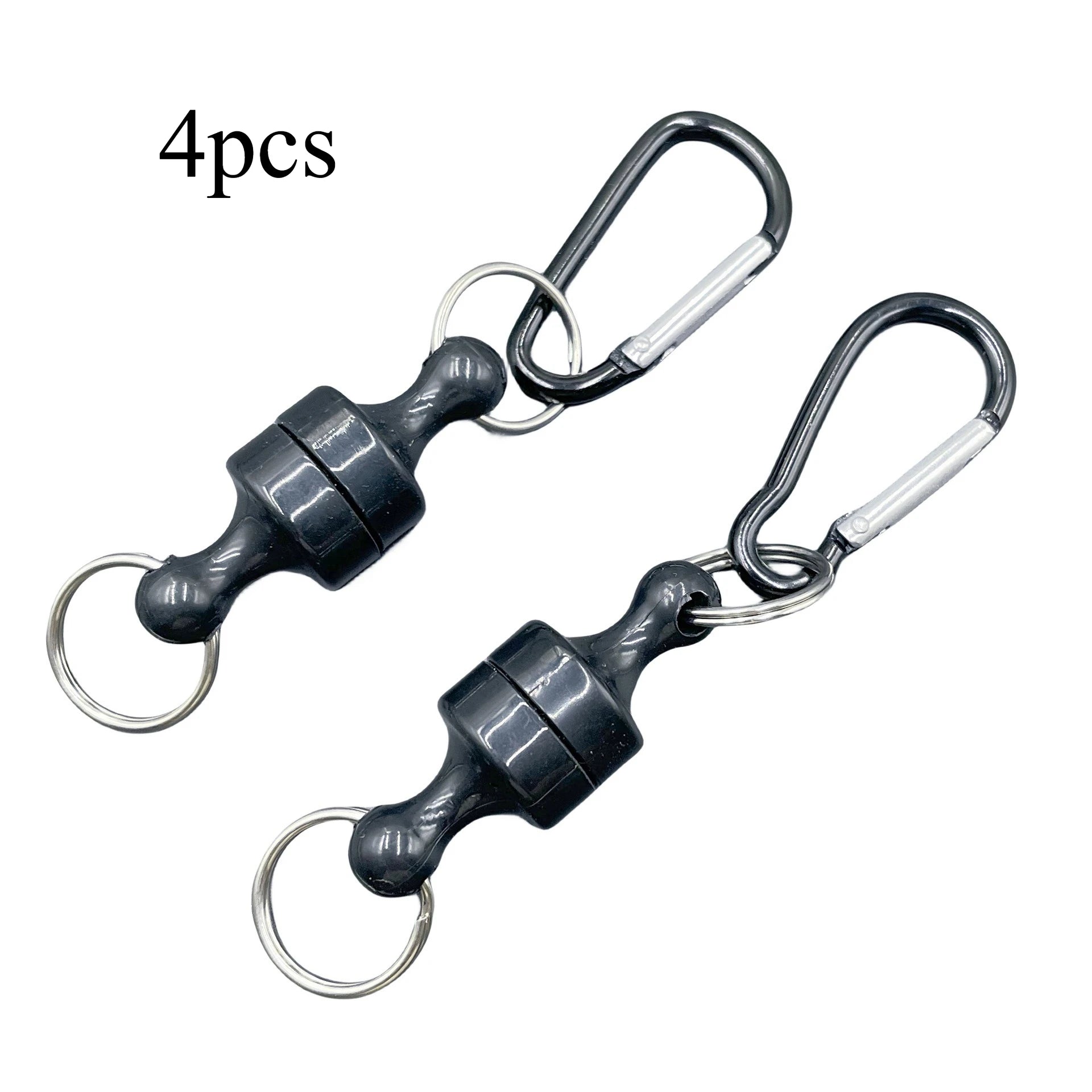 Magnetic Detachable Carabiner Clip Quick Split Keychain D Buckle With Double Key Rings For Fishing Camping Outdoor Key Storage Qme 4pcs