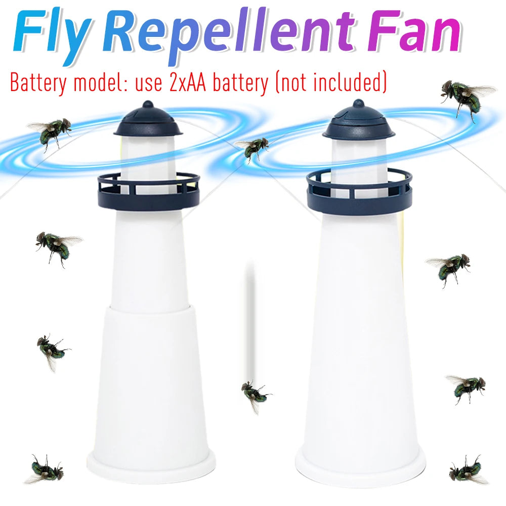 Portable Fan Leaf Fly Automatic Fly Catcher Battery Powered for Home Qme