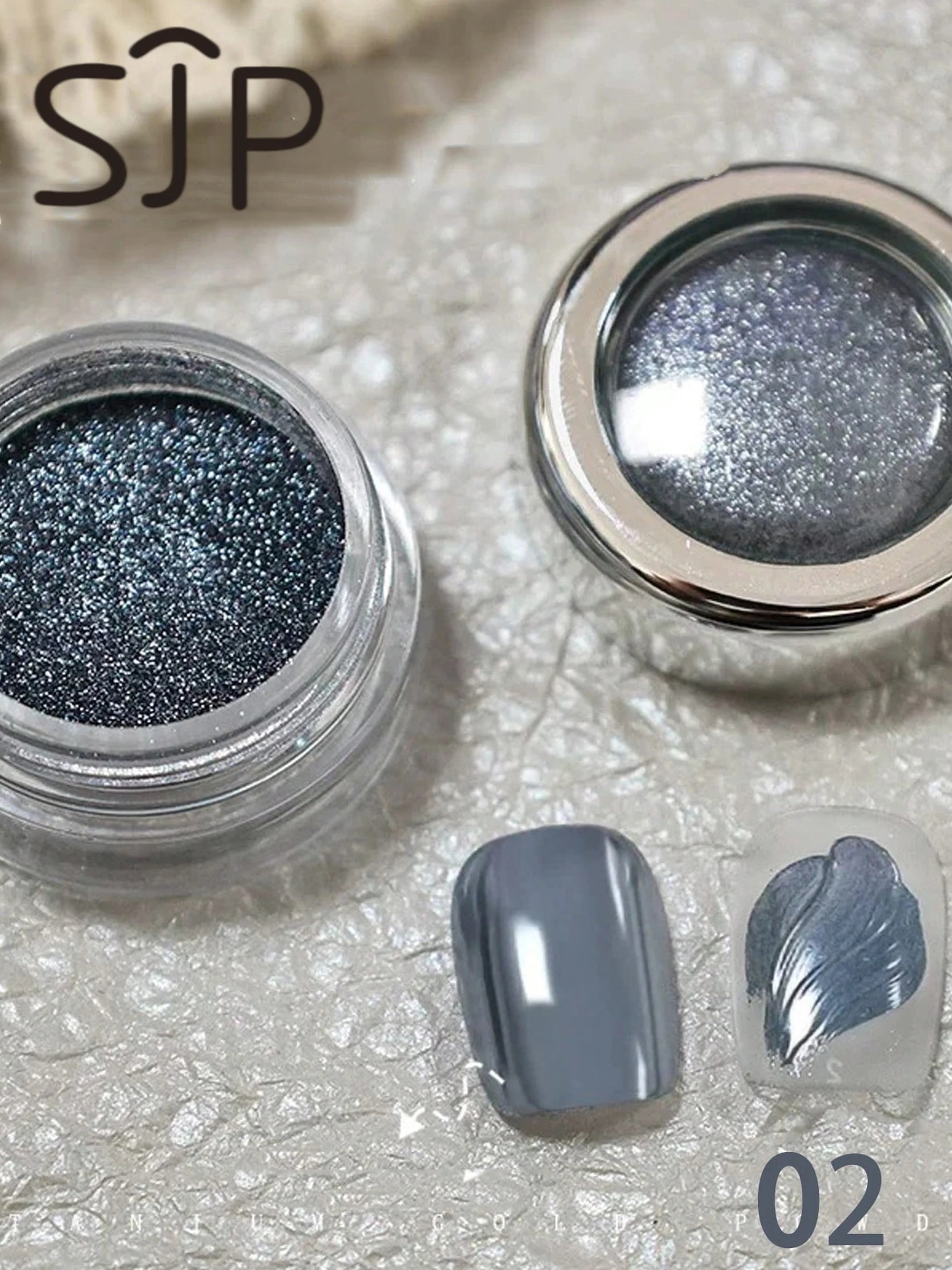 1 Blue Ocean Star Nail Mirror Powder Chrome-plated DIY Art Charm Qme 02