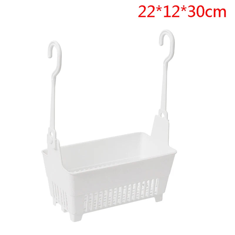 Storage Basket with Hanging Hook Household Shower Supplies Organizer for Home Kitchen Bathroom Toilet Multifunctional Container. Qme 1pc