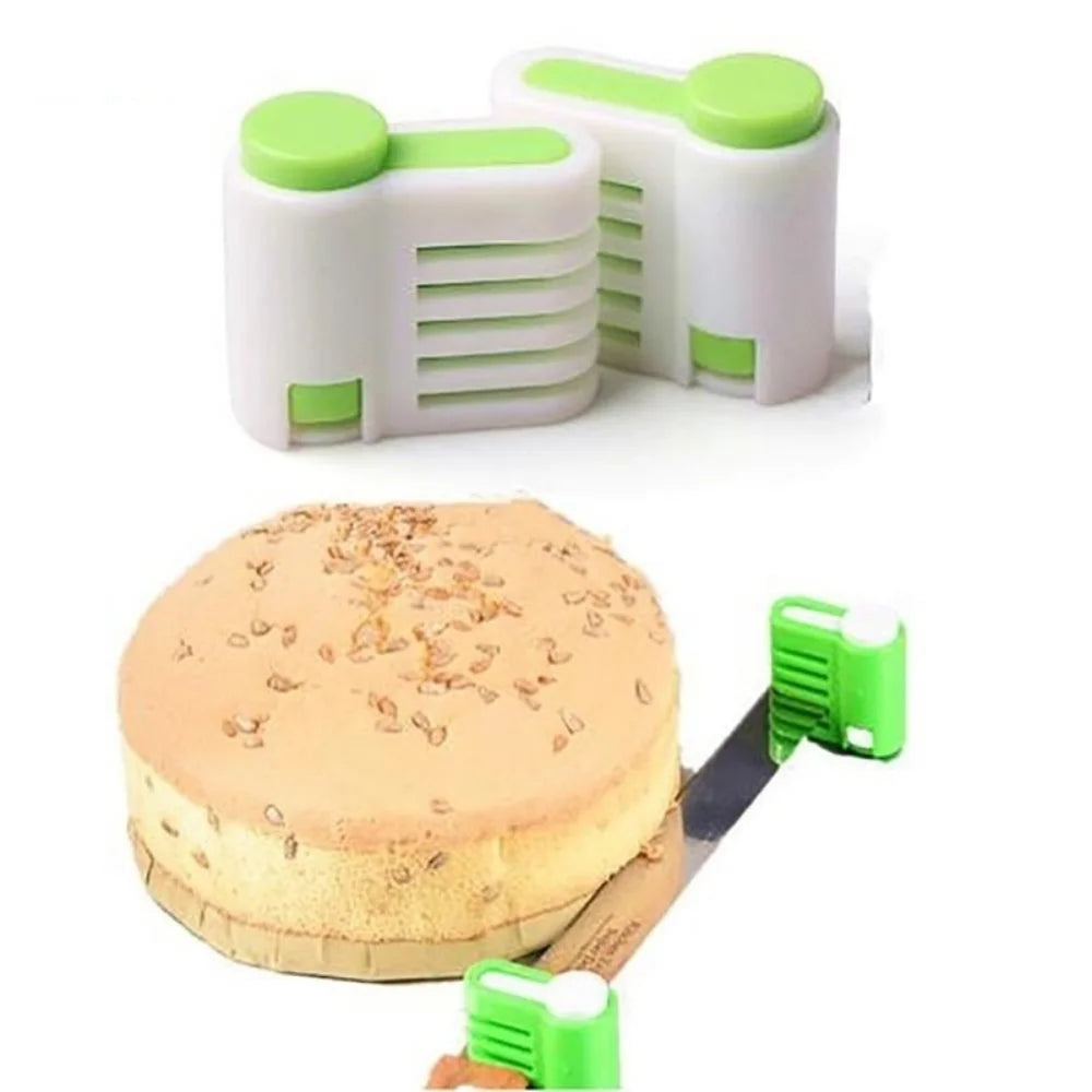 2pcs/Pack Cake Slicer Cutter 5 Layers Cake Bread Leveler Slicer Set DIY Fixator Cutting Tools Kitchen Cake Accessories Qme