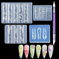 Relief Lily Flowers Nail Carving Mold 3D Silicone Hibiscus Petals Qme Default Title