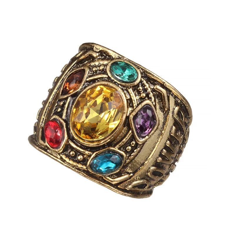 Cool New Fashion Men's Power Ring Infinity Wars Thanos Cosplay Anime Alloy Ring Jewelery Punk Gothic Hip Hop Ring Male Qme