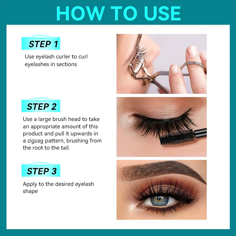 Mascara Waterproof Sweat Proof Fast Drying Anti Smudge Long-lasting Qme