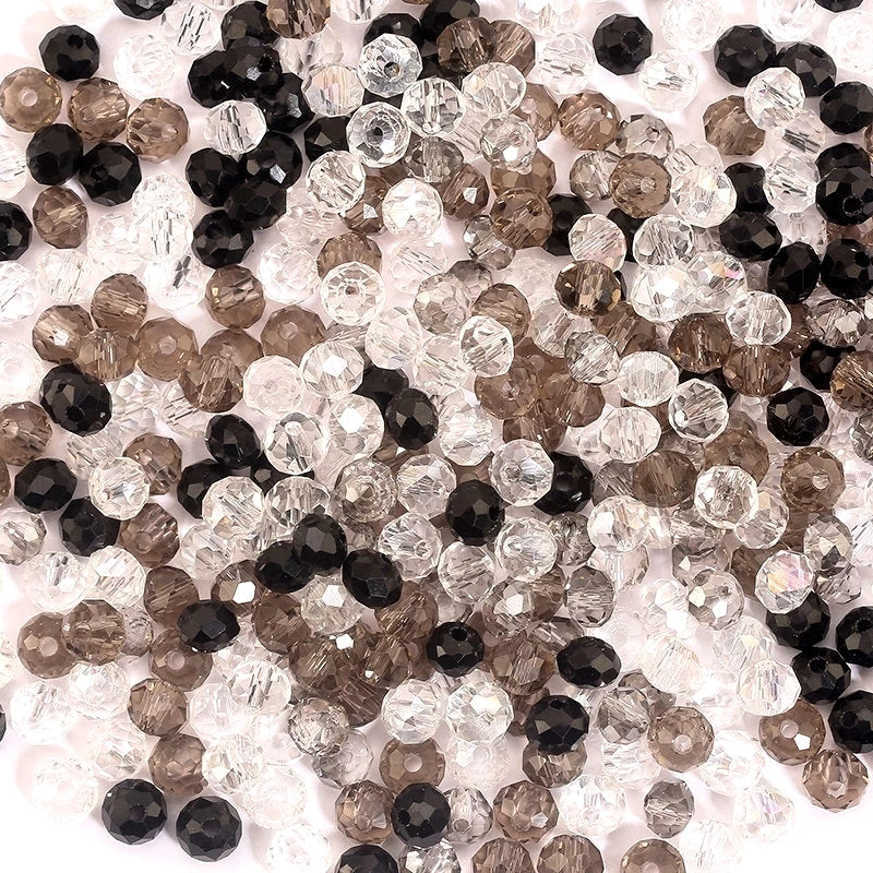 3*4mm 4*6mm Rondelle Faceted Loose Spacer Glass Beads Crystal Round Beads for Jewelry Making DIY Necklace Bracelet Accessories Qme 8 4x6mm-100pcs