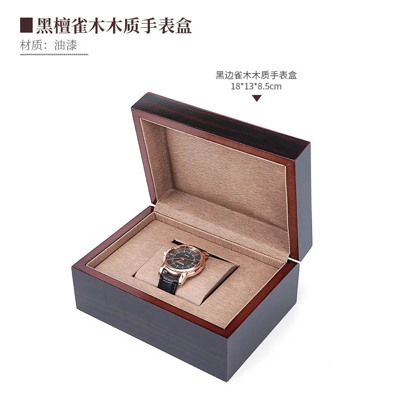 High End Wooden Box Packaging Gift Wooden Box Flip-top Watch Box Jewelry & Watch Packaging Box Solid Wood Watch Storage Box Qme O