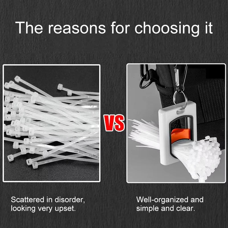 Square Cable Tie Organizer Fluorescent Cable Tie Organizer Portable Reusable Storage Cable Tie Holder Cable Tie Storage Tool Qme