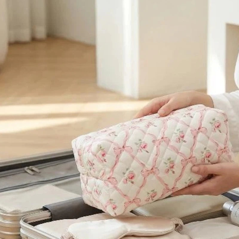 Padded Cosmetic Bag With Large Capacity Hair Dryer Storage Pouch Portable Hair Styling Tools Separate Compartments With Zipper Qme
