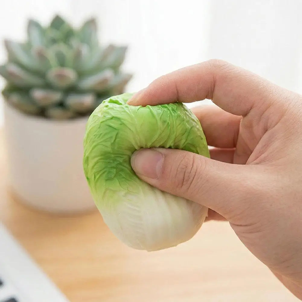 Cabbage Squishy Stress Relief Toy Soft Squeeze Sensory Realistic Qme