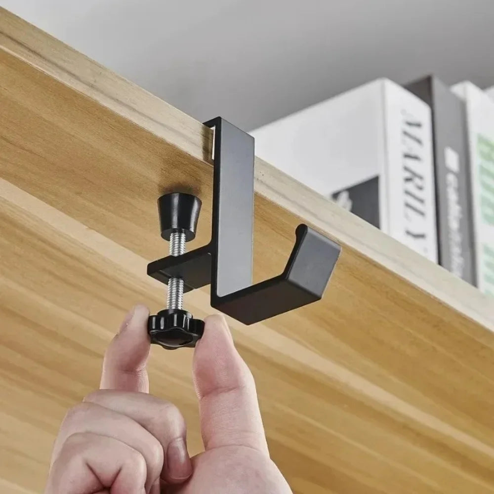 Multifunctional Table Side Hanging Storage Hook Adjustable Desk Edge Holder For Gaming Headphones Backpack Bag Storage Accessory Qme