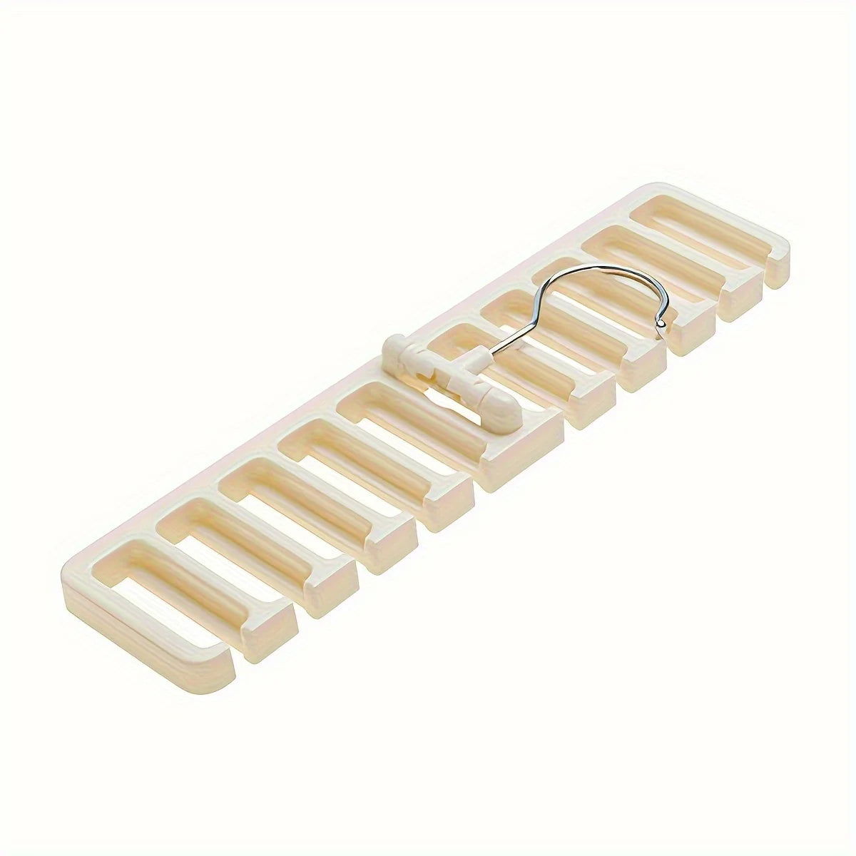Space saving multifunctional belt hanger - perfect for belts, scarves | Durable wardrobe organizer with multiple compartments Qme white 1pc