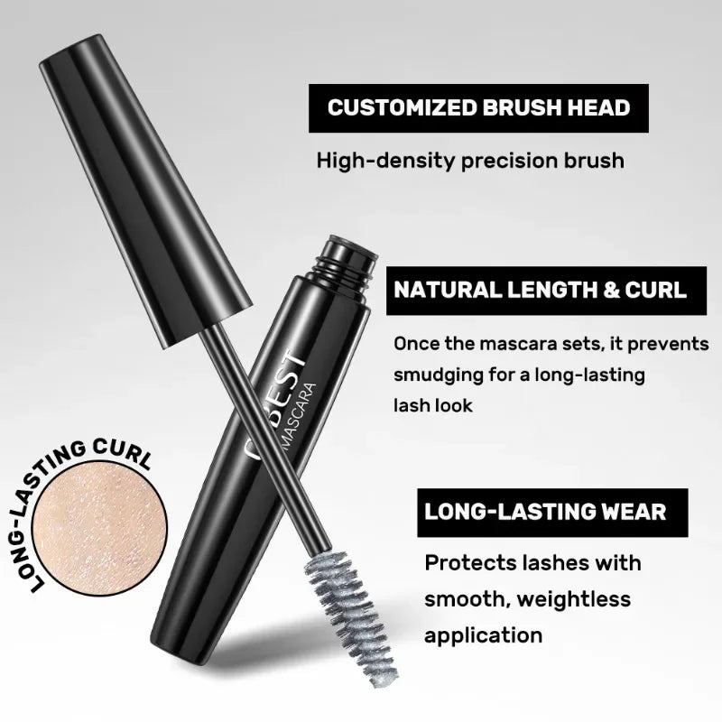 Snowflake Glitter Mascara, Smudge-Proof All Day Wear, Natural Lash Extension Effect, Flake Resistant Formula, Shimmer Mascara Qme