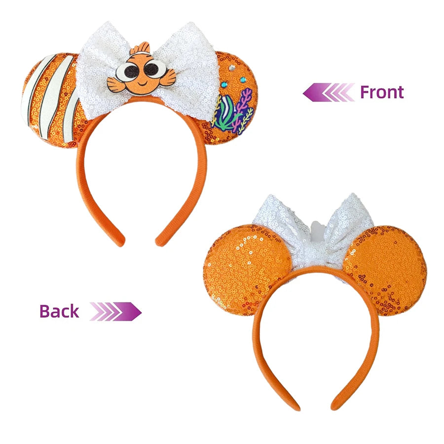 Newest Finding Nemo Inspired Mickey Ears Headband Party Cosplay Decoration Costume Party Gift For Girls/Adults Festival Headwear Qme