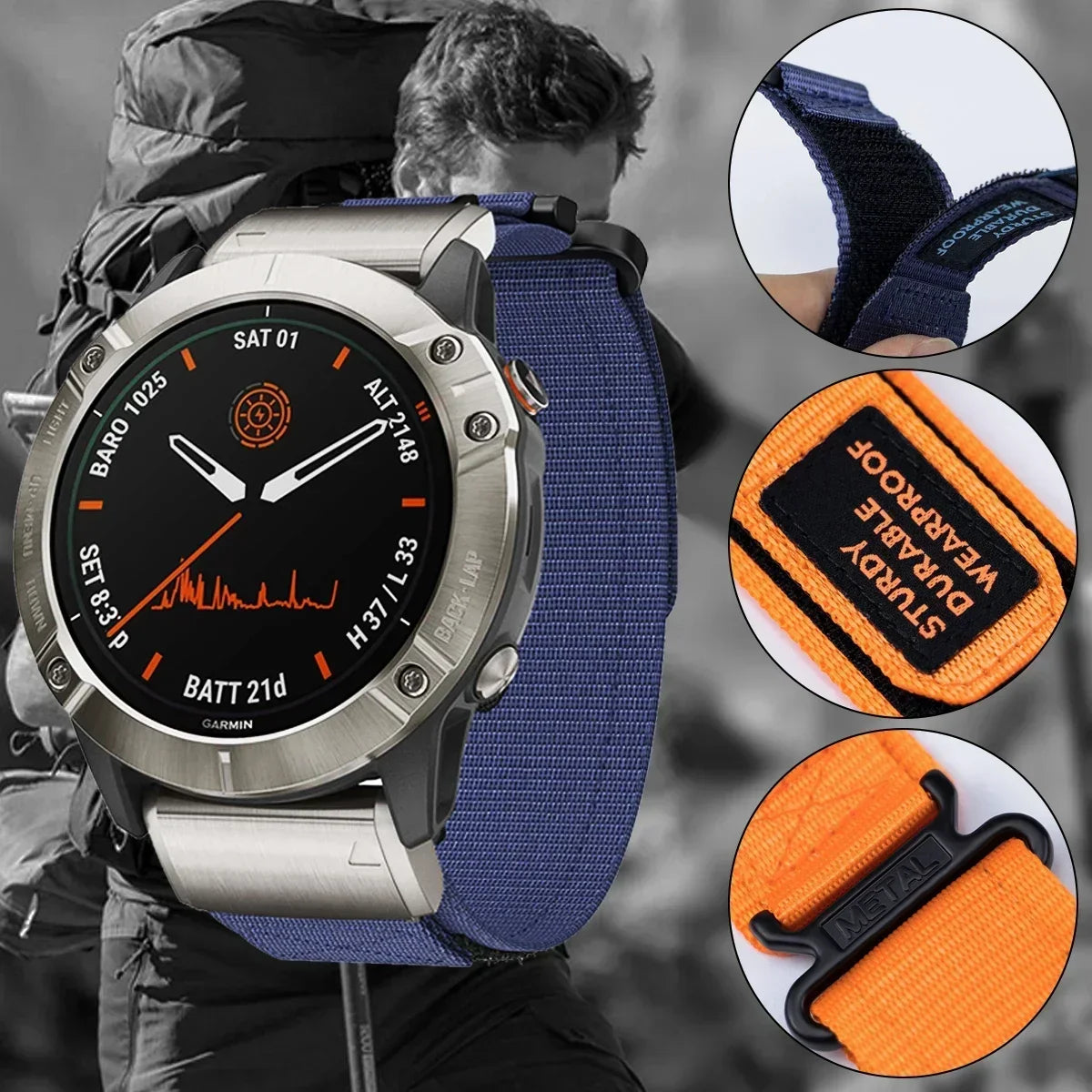 Quick Nylon Band for Garmin Watch Instinct 2X Tactics Strap Fenix 6X Pro 5Plus 7X 8 26mm 22mm Replacement Sport Release Bracelet Qme