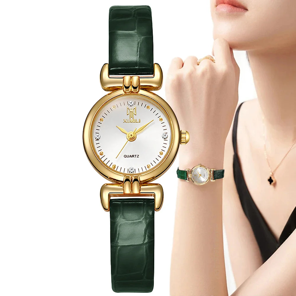Women's Watch Roman Needle Scale Watch Women's Design Fashion Round Watch Quartz Retro Quartz Watch Qme
