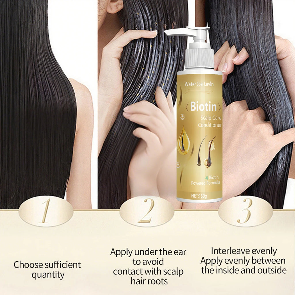A biotin conditioner containing collagen and grape seed oil, which can deeply nourish hair and enhance vitality Qme