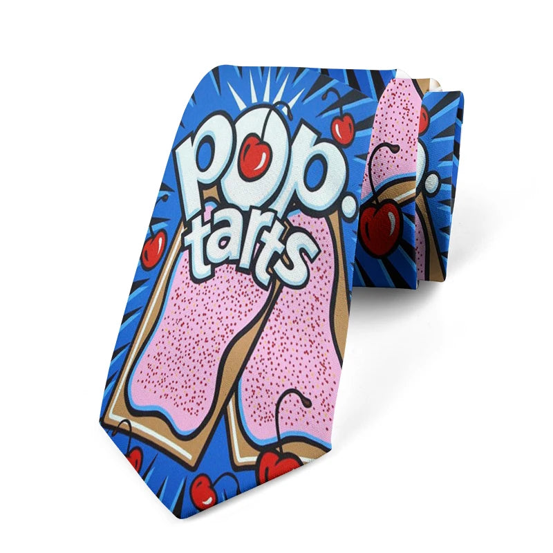 Novelty Interesting Food Printed Tie Fashionable Potato Chips Qme style3