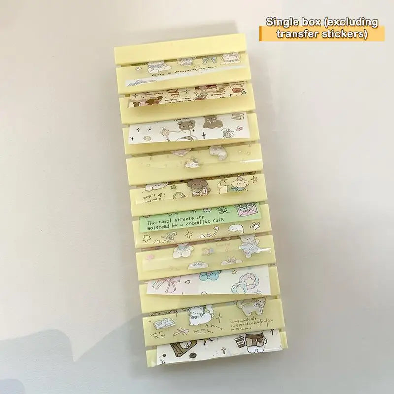 Nail Transfer Paper Organizer Box 10 Grids Sticker Accessories Qme Yellow