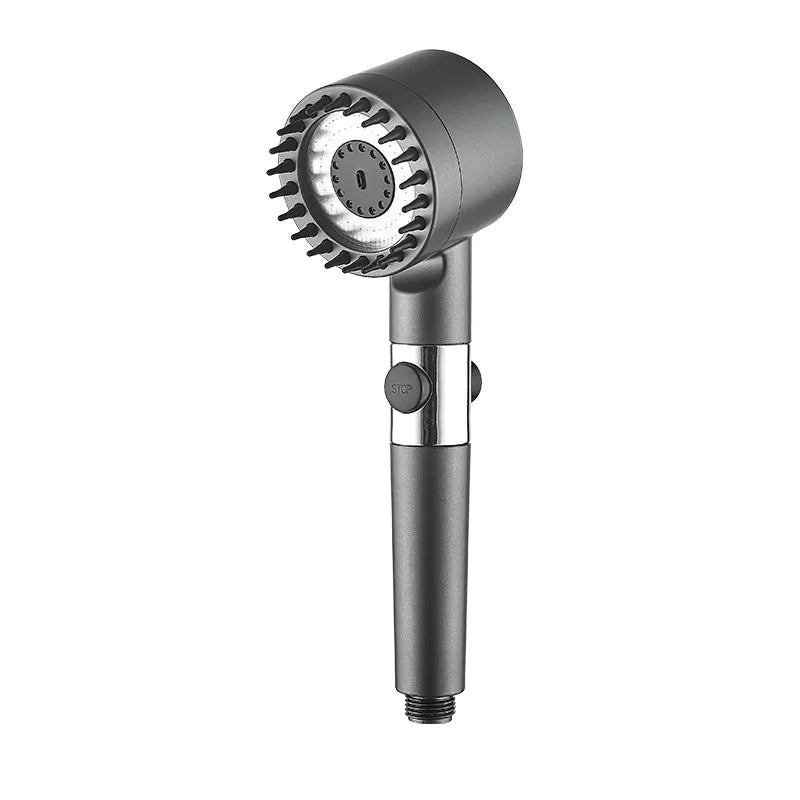High Pressure Handheld Shower Head 3 Modes Adjustable One Click Water Stop Universal Interface Detachable Shower Sprayer Qme 1pc