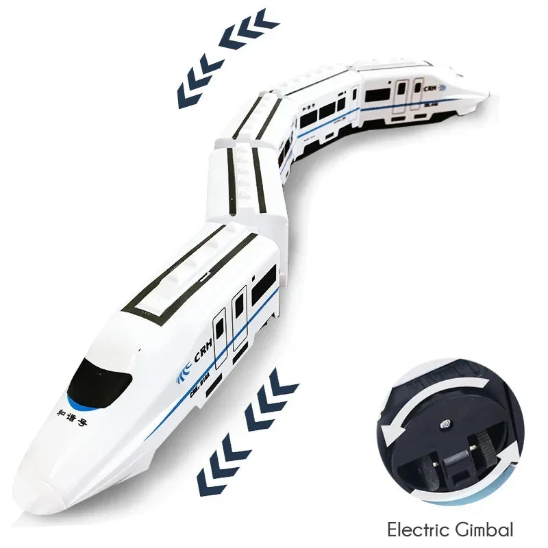Kids DIY Simulation High Speed Railway Train Toy Car Electric Sound Light Model Train Educational Toys Boys Girls Gift Birthday Qme