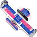 A02F-Foot Measuring Tool, Adult Foot Ruler, Combination Measuring Device, Professional Foot Sizer Qme Red Blue