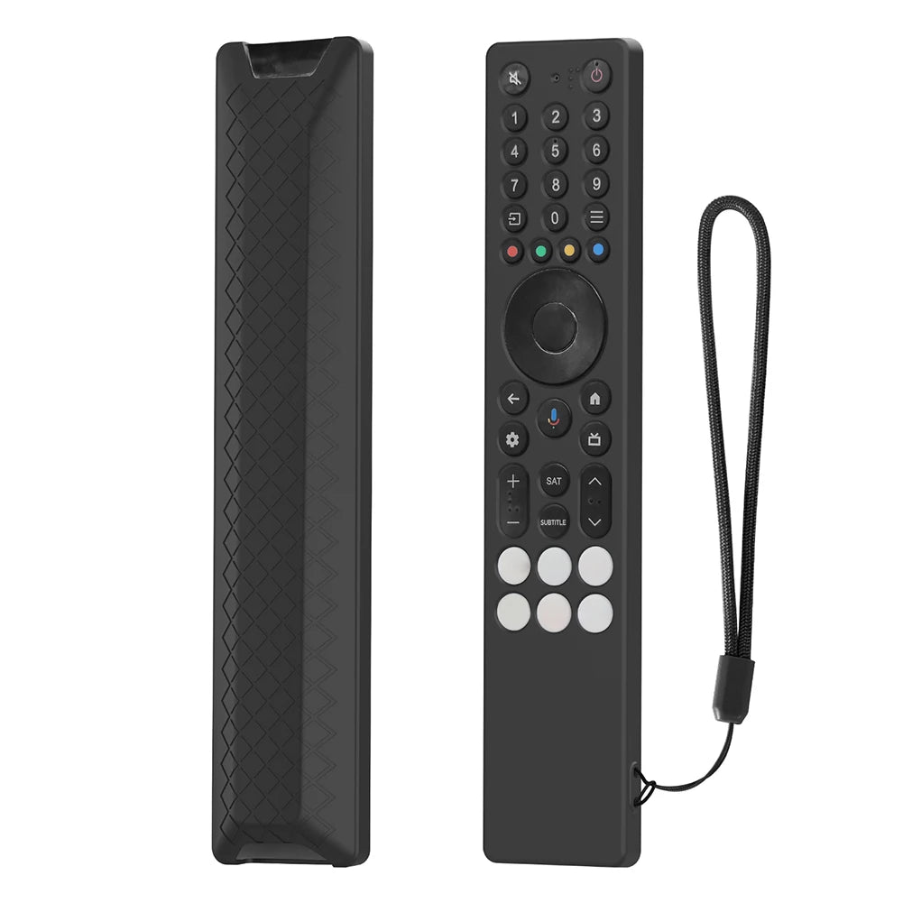 For TCL RC833A Remote Control Protect Case with Lanyard Drop-Proof RC Cover Anti-Slip Television RC Shell Smart TV Accessories Qme Black