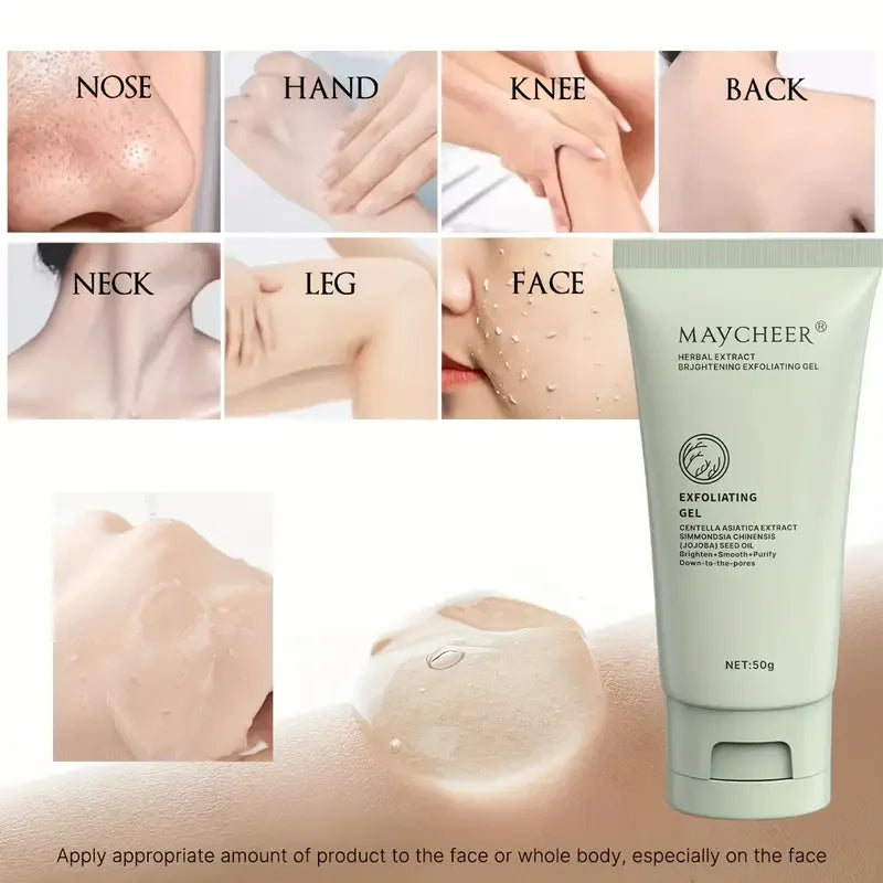 Herbal Extract Exfoliating Gel Cleansing Scrub Facial Deep Pores Qme